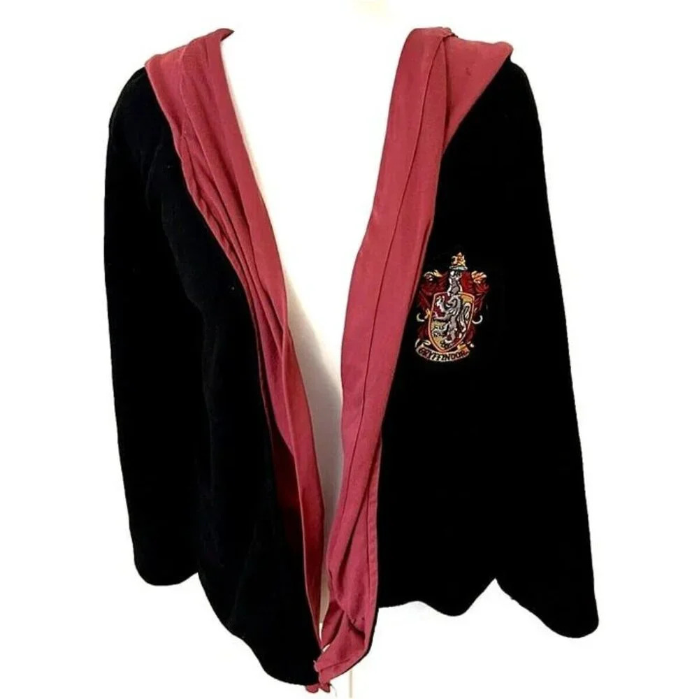 Harry Potter Gryffindor Cloak Robe Hooded Crest Black Red Kids‎ Large Costume